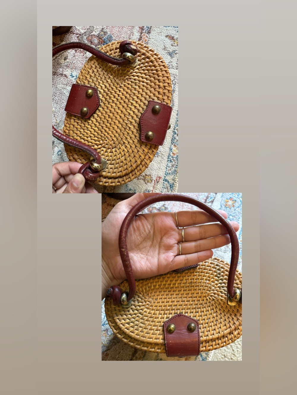 Vintage 60s/70s Etienne Aigner Handmade Wicker Basket Bag - Picture 6 of 14